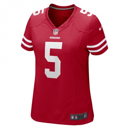 Camiseta  Mujer San Francisco 49ers Trey Lance 5 Nike Rojo 2021 NFL Draft